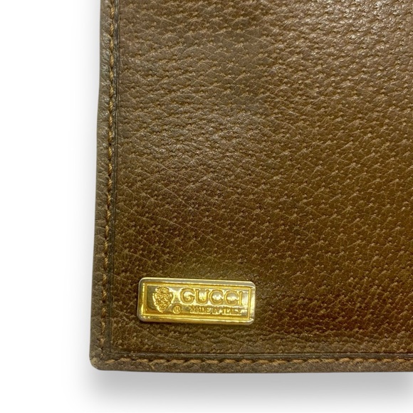 Vintage Gucci Leather/Vinyl Bifold Brown Wallet GG Gold Hardware GG Monogram Web - Picture 11 of 17